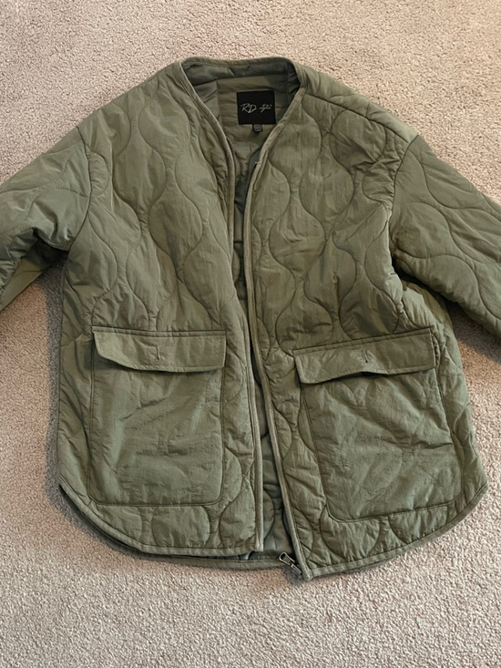 RD Style Jackets & Blazers - RD Style Olive Quilted Zip-Front Jacket